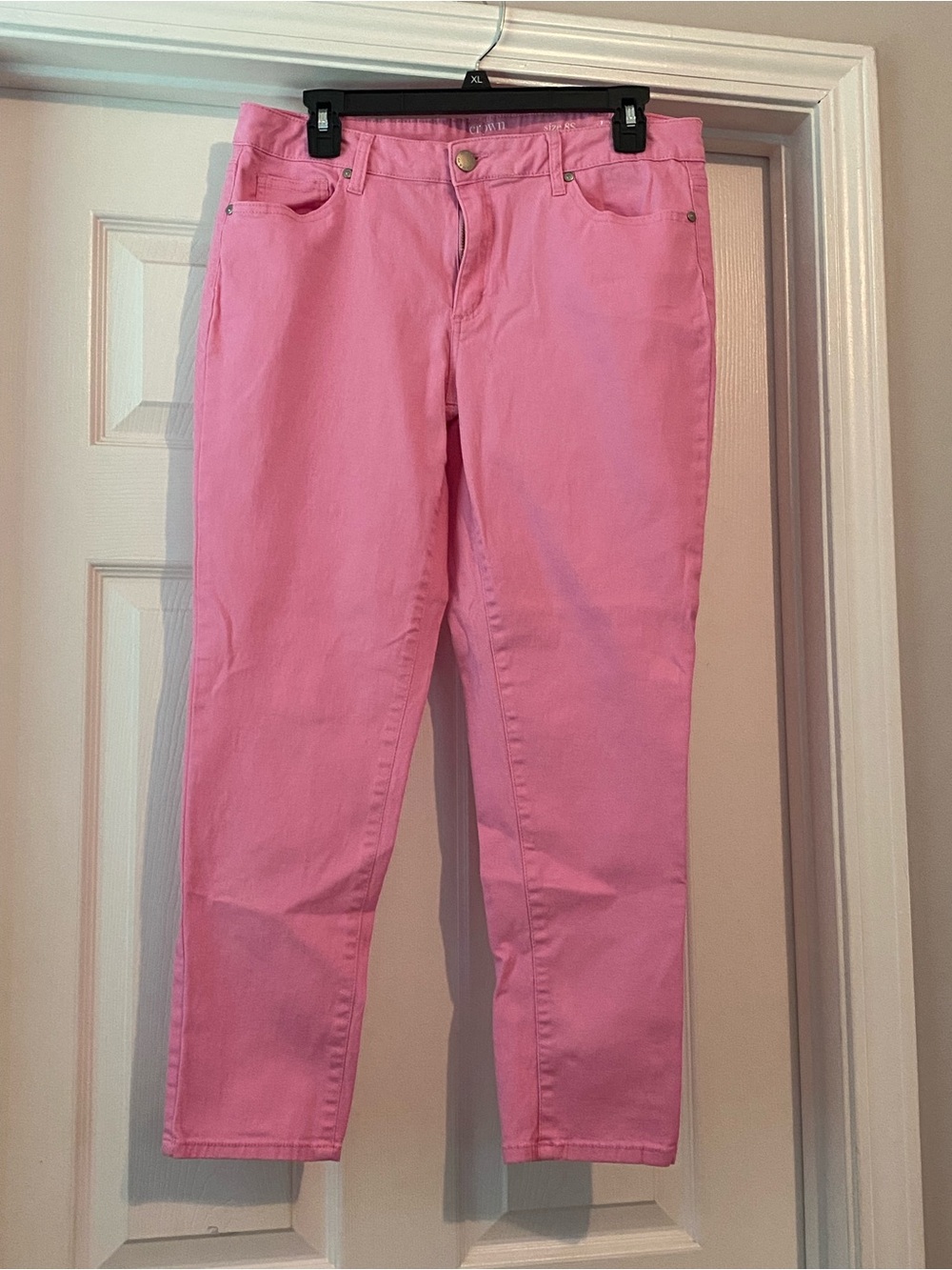 crown & ivy Pink Cropped Straight-Leg Jeans